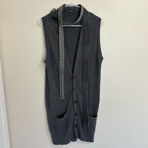 Serena van der Woodsen’s Robert Rodriguez Gray Cashmere Sweater Vest Beaded